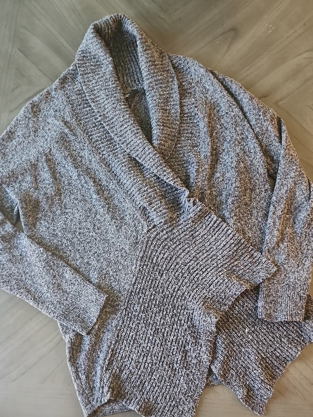 Simply Vera Vera Wang Gray Shawl-Collar Knit Cardigan Size L